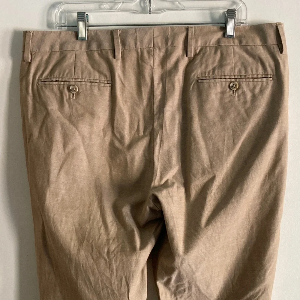 Bonobos Slim Fit Trousers Mens Size 34 X 30 Tan Cotton Dress Pants Summer Casual